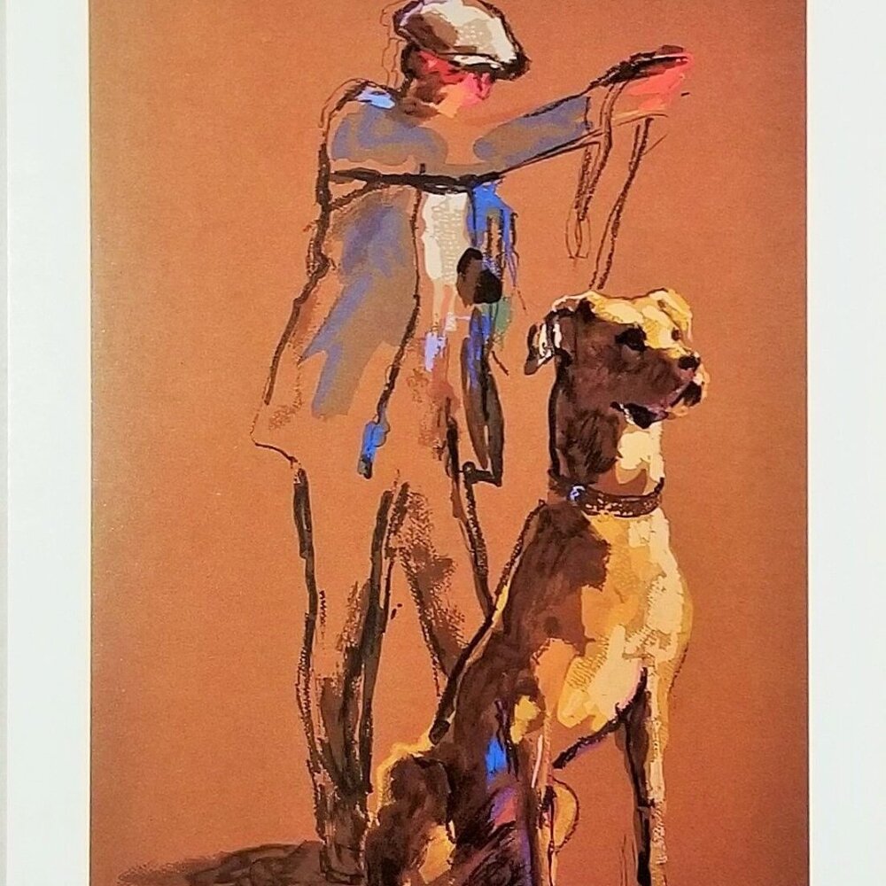 "GREAT DANE" by LEROY NEIMAN LIMITED EDITION COLLECTABLE POST CARD - 1987